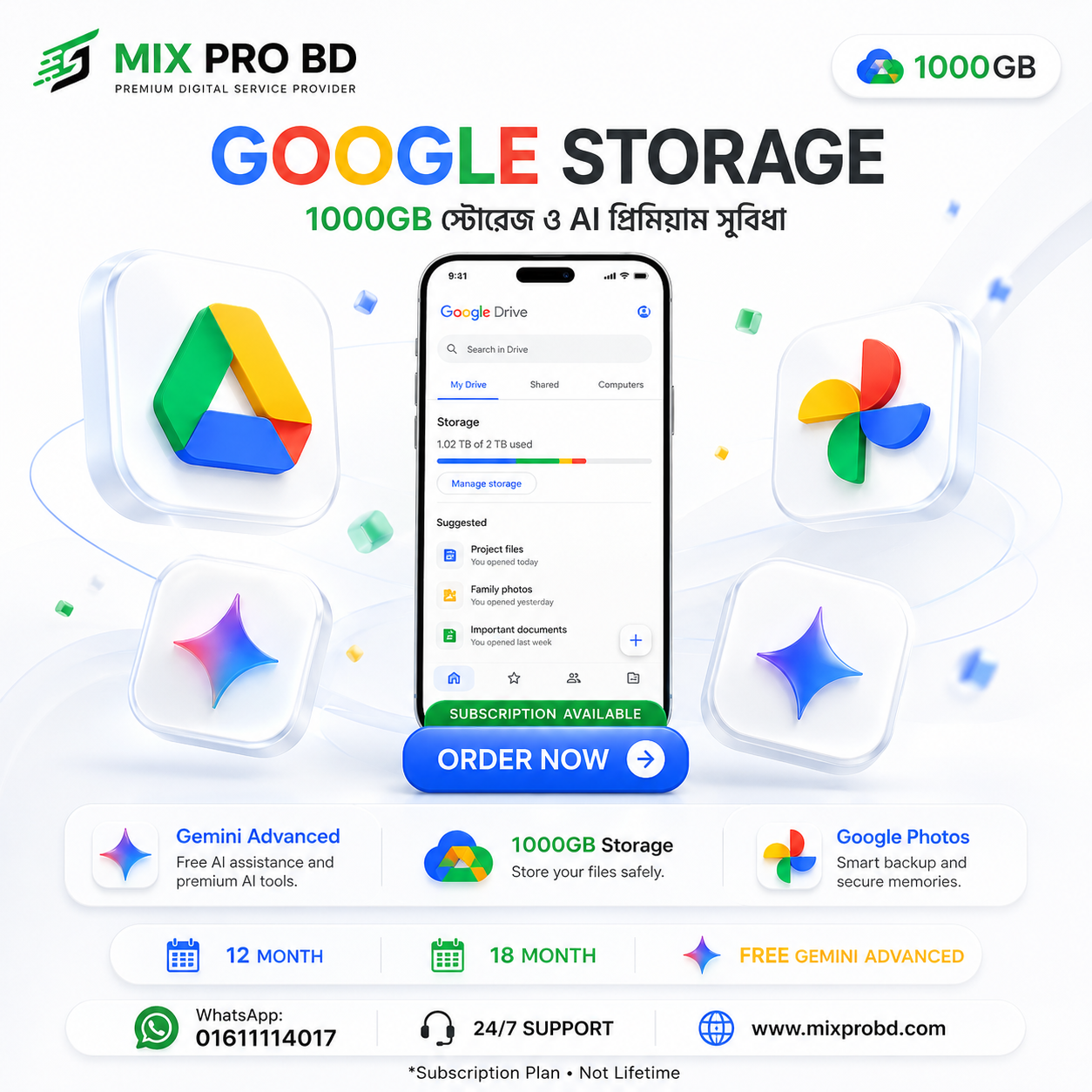 Google storage mix pro bd Google AI Pro Premium - Image 1